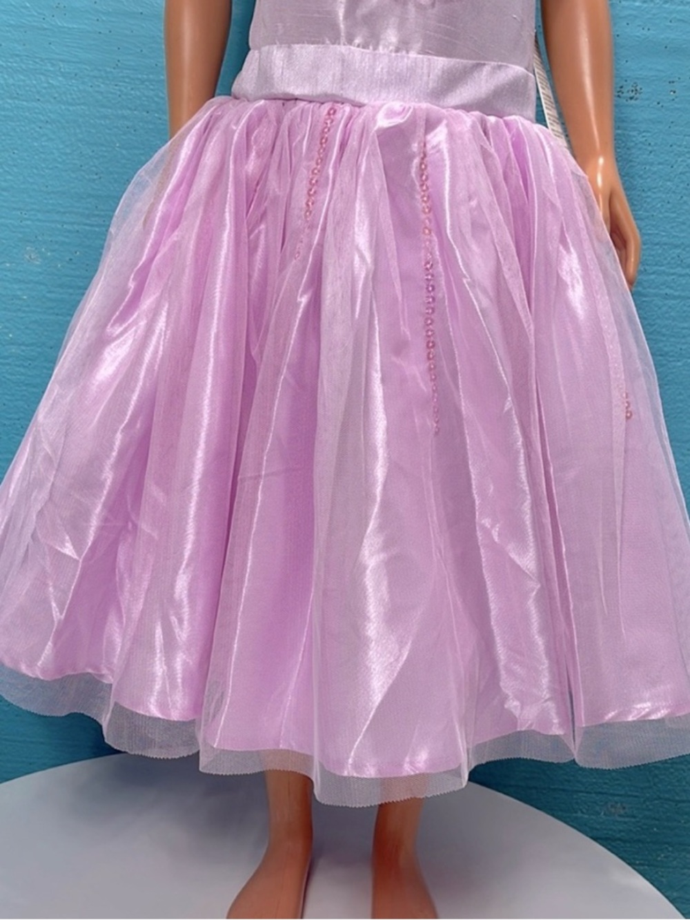 Disney Parks Belle Princess Dress 5/6 Pink Sequin Tutu Beauty & Beast Costume - Picture 4 of 12